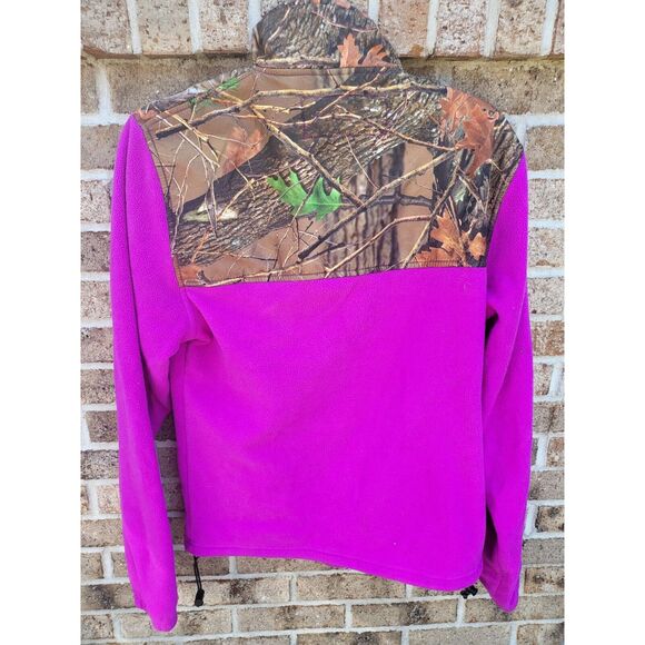 Trail Crest Fleece Zip Up Small Womens Purple Camo Long Sleeve Full Zip - Picture 4 of 4